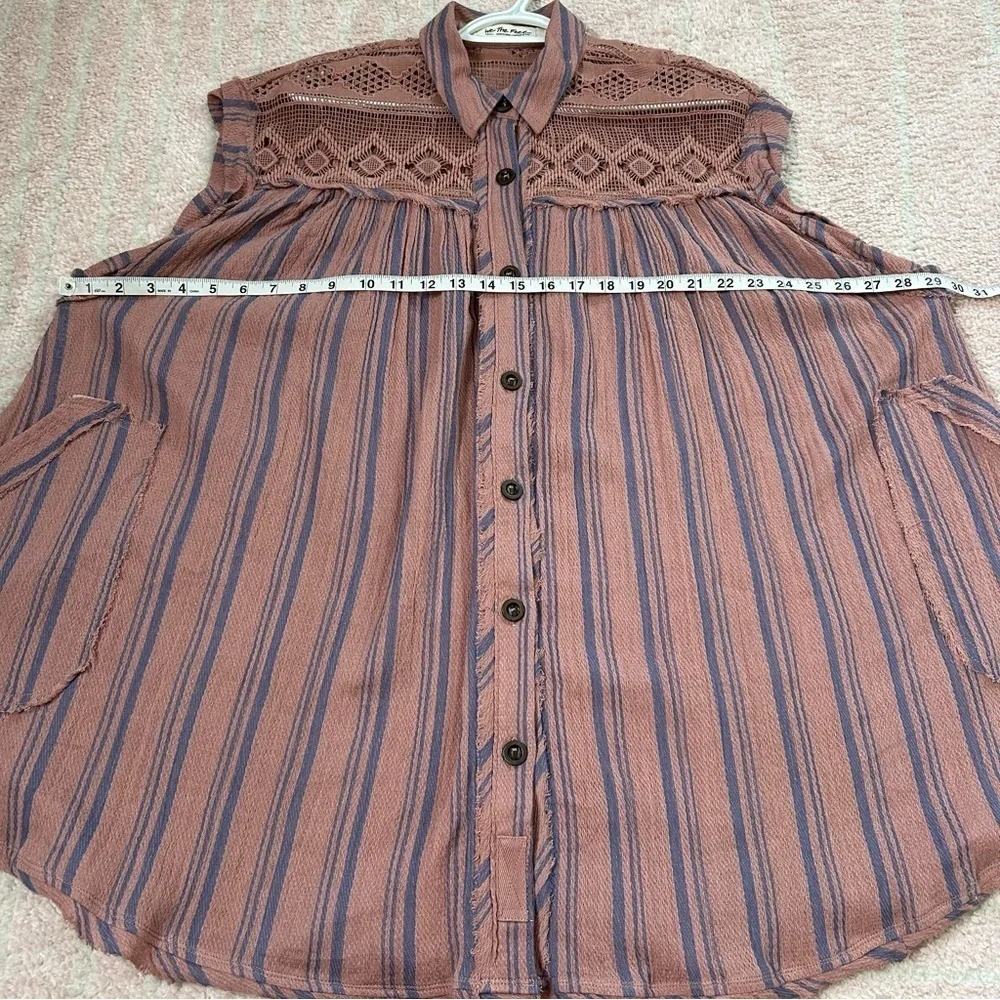 NWT‎ We The Free Button Down Tunic Top Boxy Trapeze Babydoll Fit Top Size Small